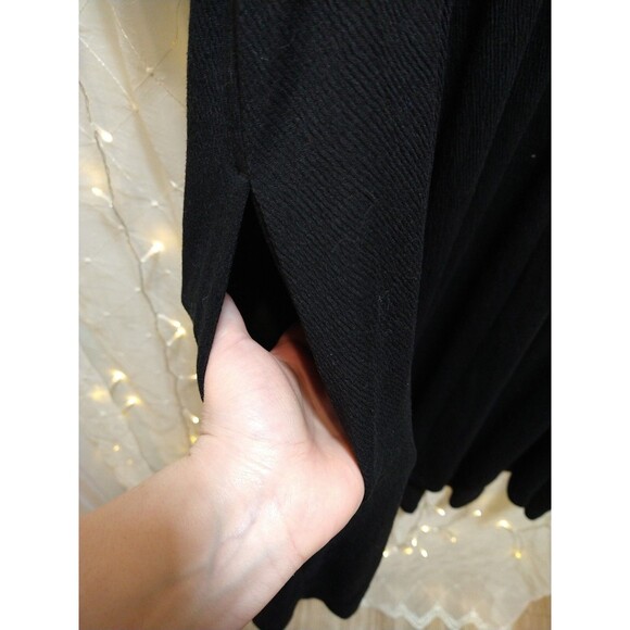AVA & VIV WOMANS 3X BLACK MIDI DRESS 3/4 SLEEVE V NECK RIPPLE W/ POCKETS COMFY - Picture 5 of 10